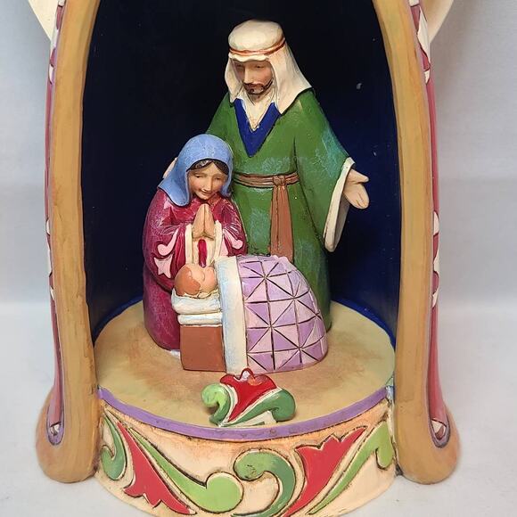 Jim Shore Holy Family Angel Figurine-For Unto Us a Child is Born-Rotating Lights - Picture 5 of 8